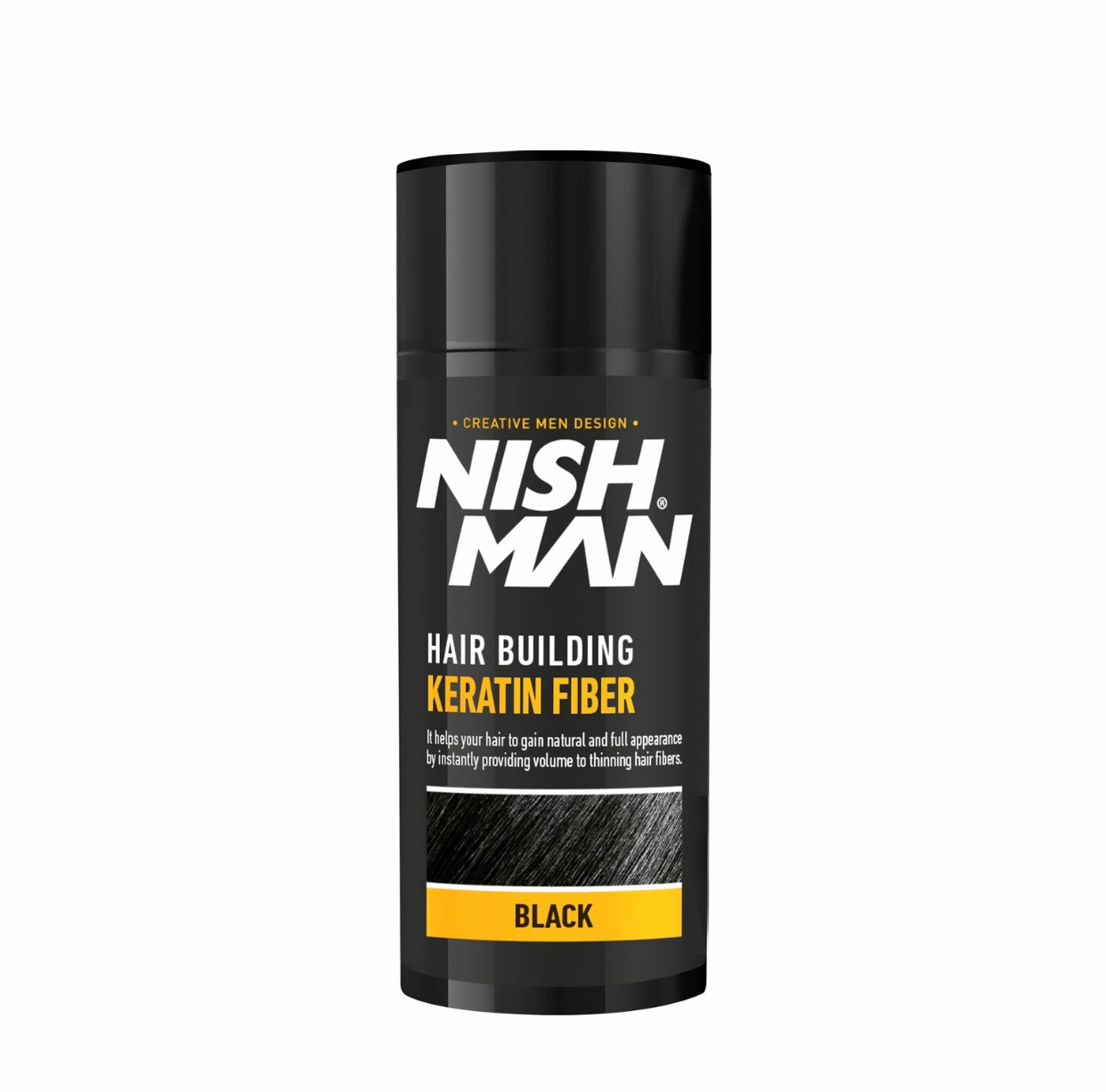 NISHMAN Hair Building Keratin Fiber - Black + Fiber Locking Mist Spray