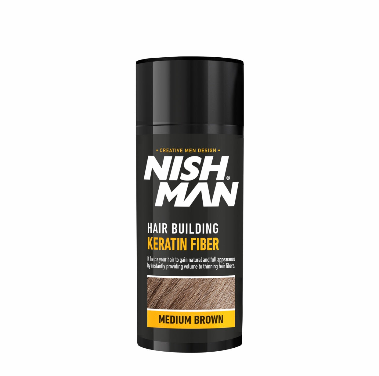 NISHMAN Hair Building Keratin Fiber - Medium Brown + Fiber Locking Mist Spray